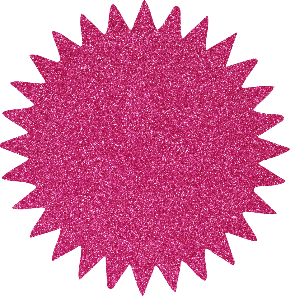 Pink Glitter Starburst Price Tag Label, Sale Sticker Badge